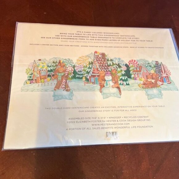 Hester & Cook Gingerbread Tabletop Centerscape Christmas decor Double-sided - Picture 7 of 7
